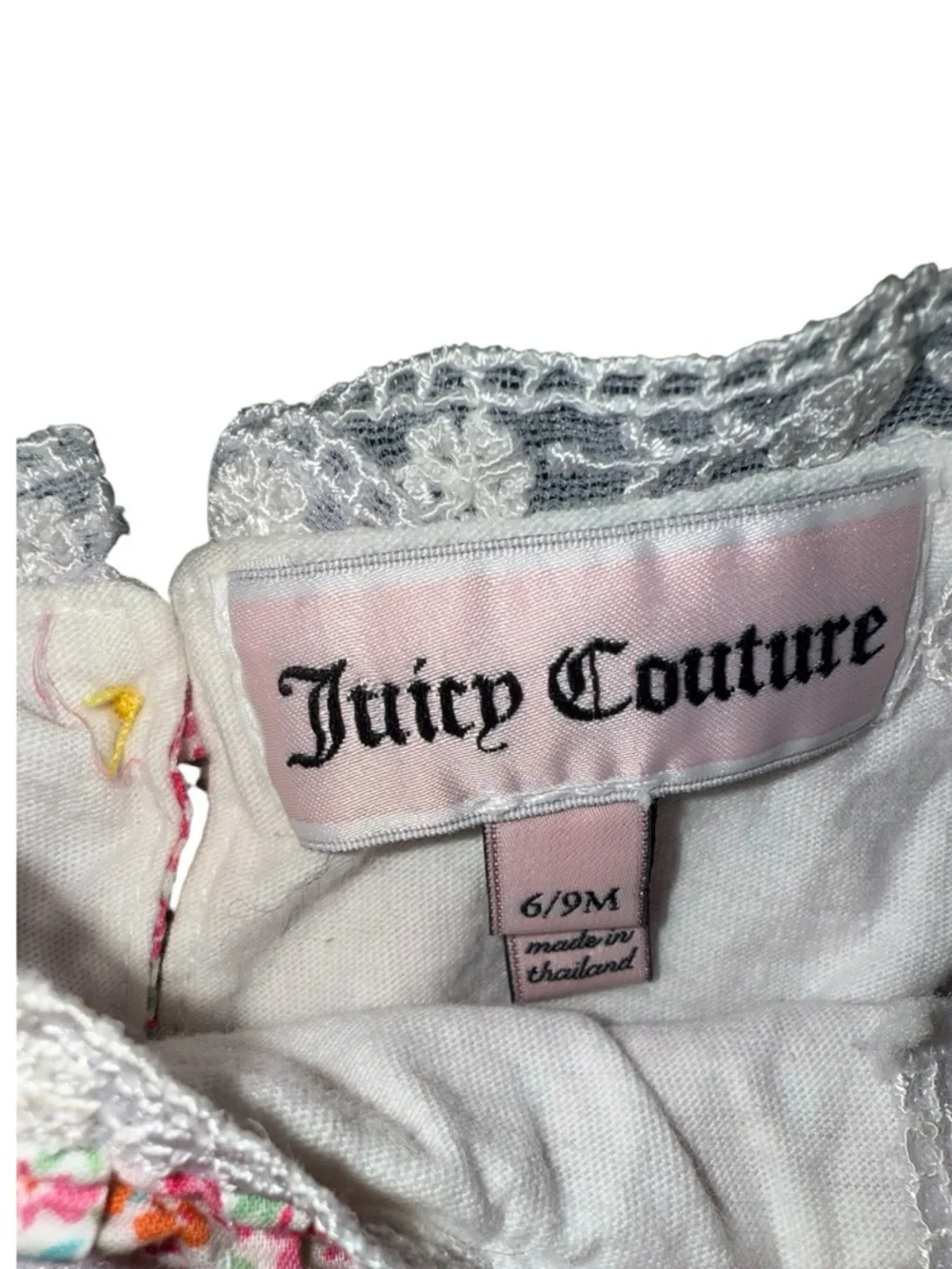 Juicy Couture Pink Label Floral Infant Dress with snap onesie, super cute!